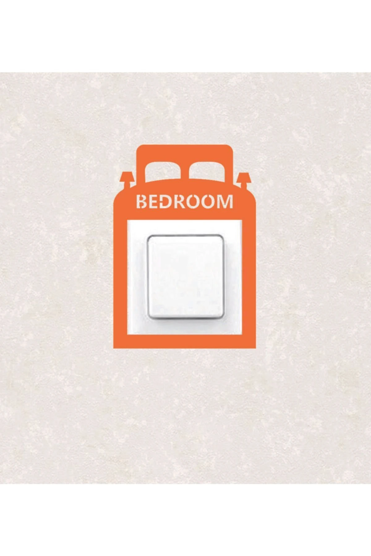 2110-t Lazer Kesim Ahşap Anahtar Priz Çerçevsi Turuncu Tekli Bedroom