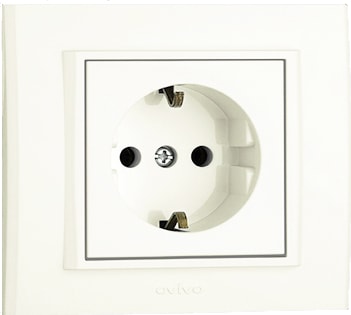 Mina Natural Beyaz Topraklı Priz Çerçeveli