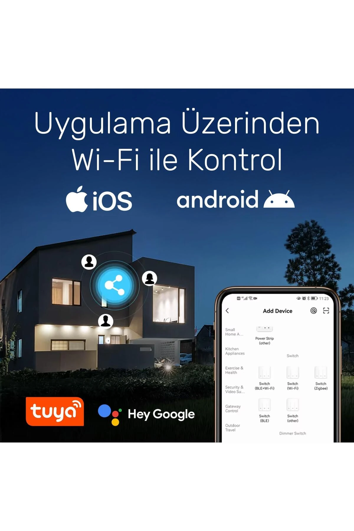 FGTCM009 Dokunmatik Wifi TUYA Destekli Akıllı Elektrik Anahtarı-Beyaz