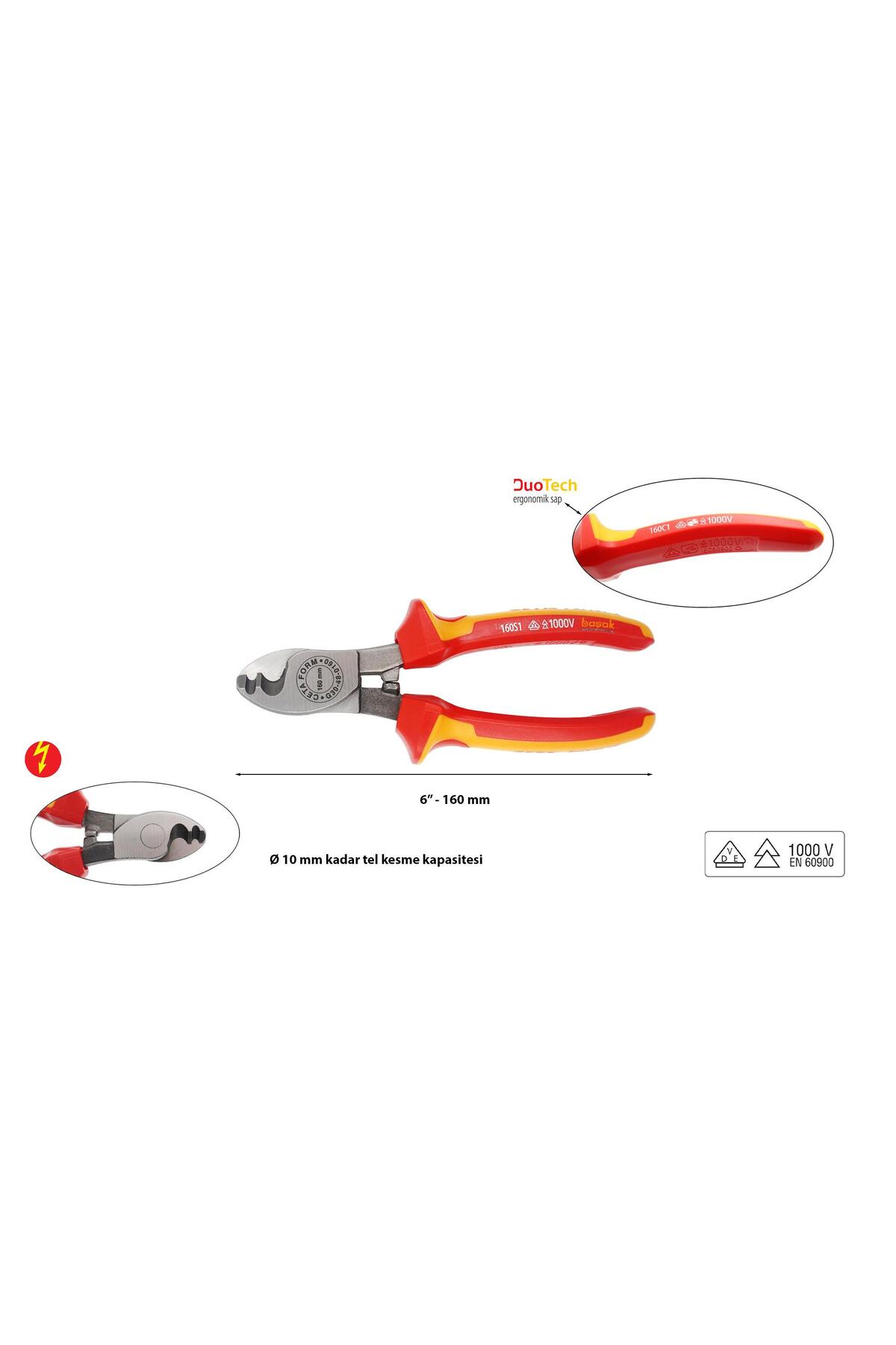 160mm 1000 Volt Vde Izoleli Kablo Kesici G30-48-0160