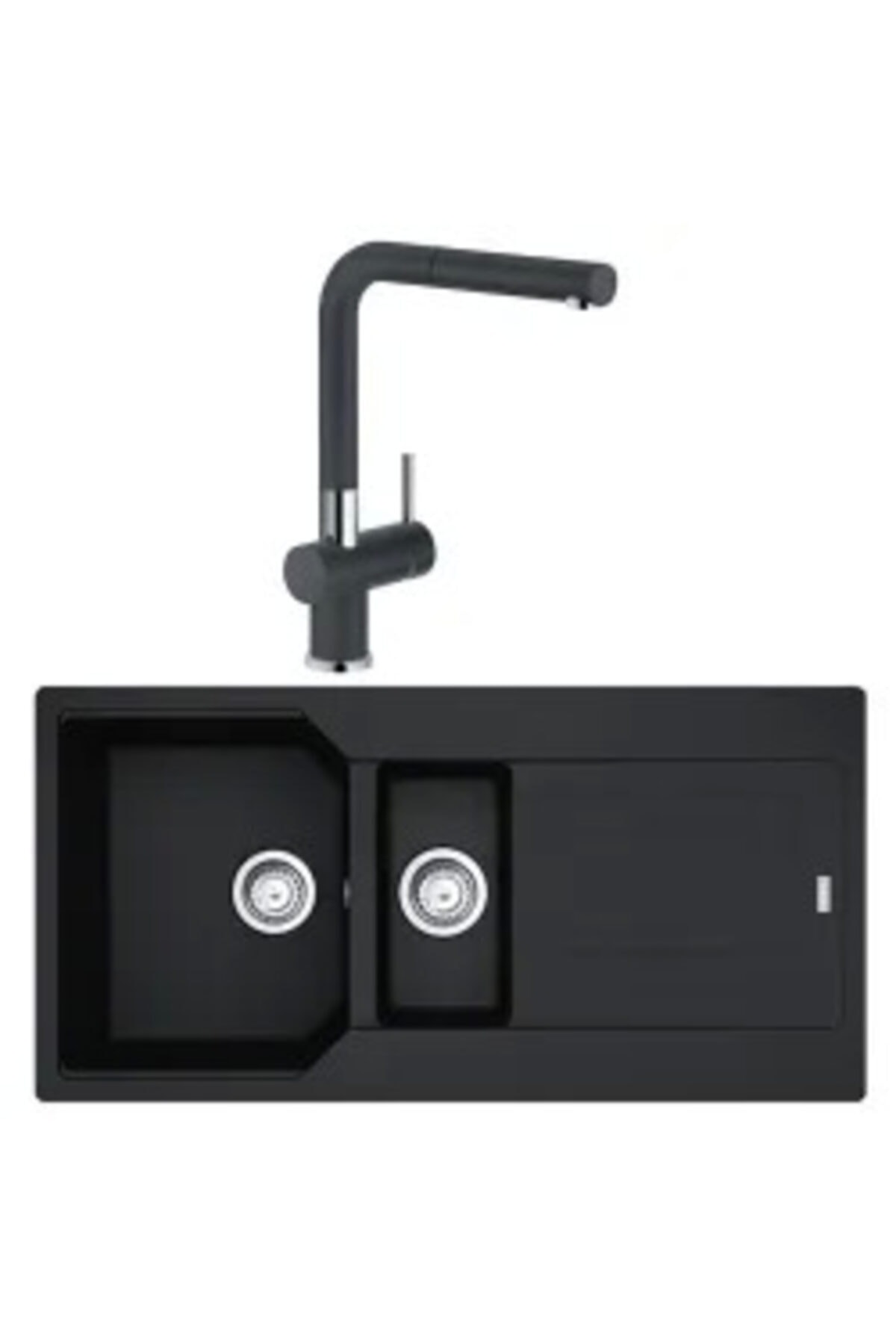 Urban Ubg 651-100 1,5 Gözlü Granit Eviye + Active Plus Doccia Armatür (nero)