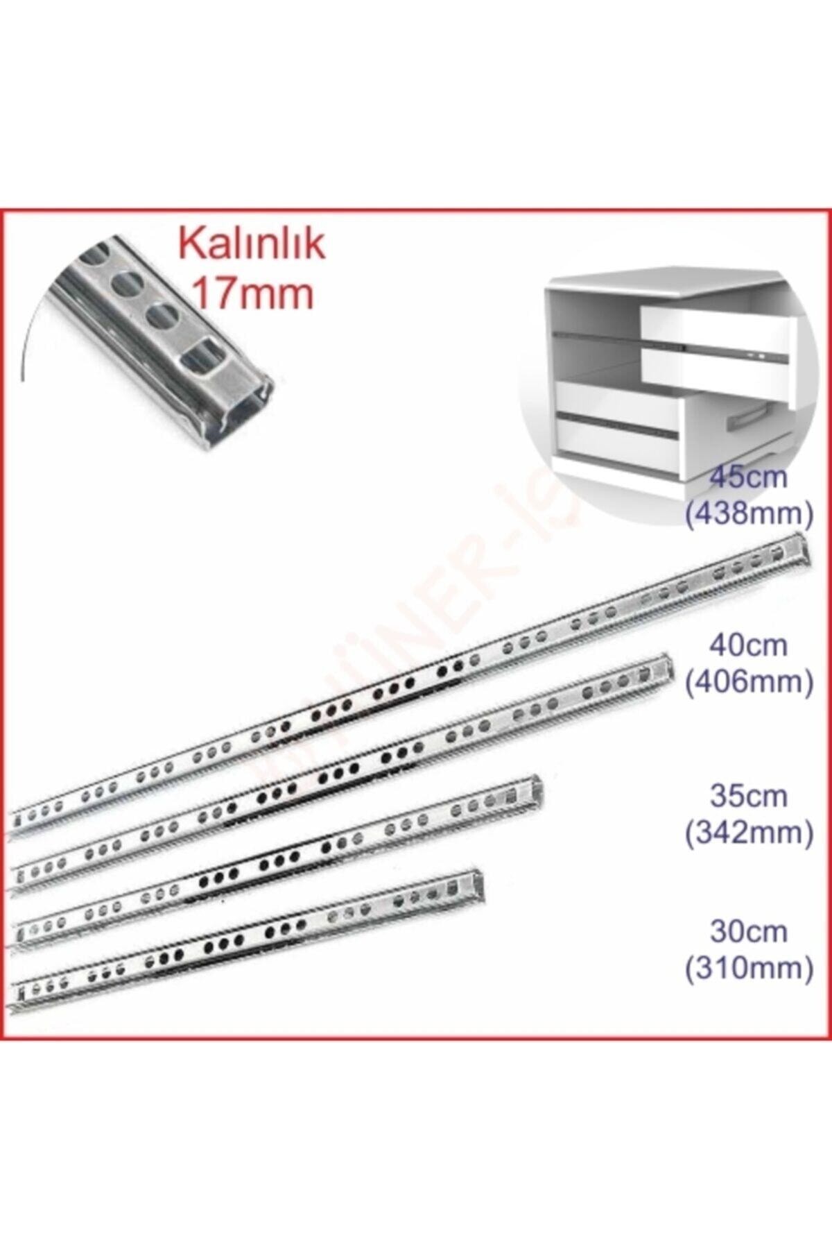 17mm 30cm Teleskopik Ray Çekmece Kızağı Çekmece Rayı (17X310)