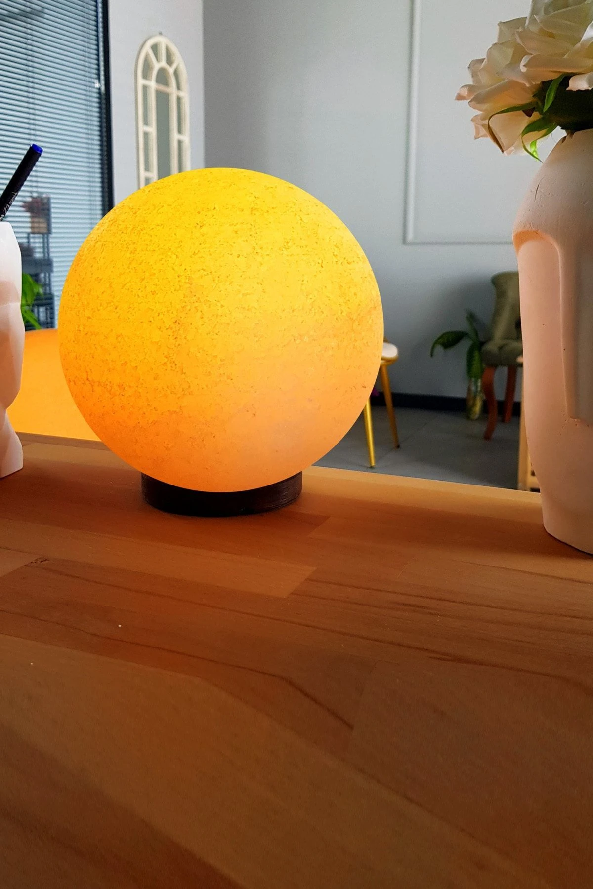 Çankırı Tuz Lambası Beyaz Küre Tuz Lambası Lekesiz Beyaz Tuzdan Açma Kapama Anahtarlı Kablo