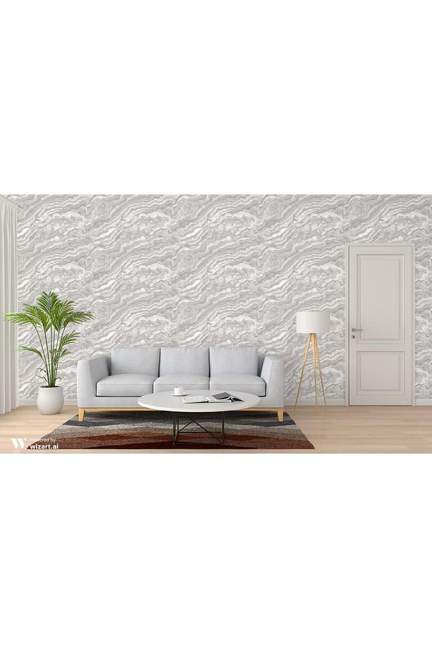 ROKA 23102-2 MERMER DESENLİ GRİ DUVAR KAĞIDI 16,5 m2