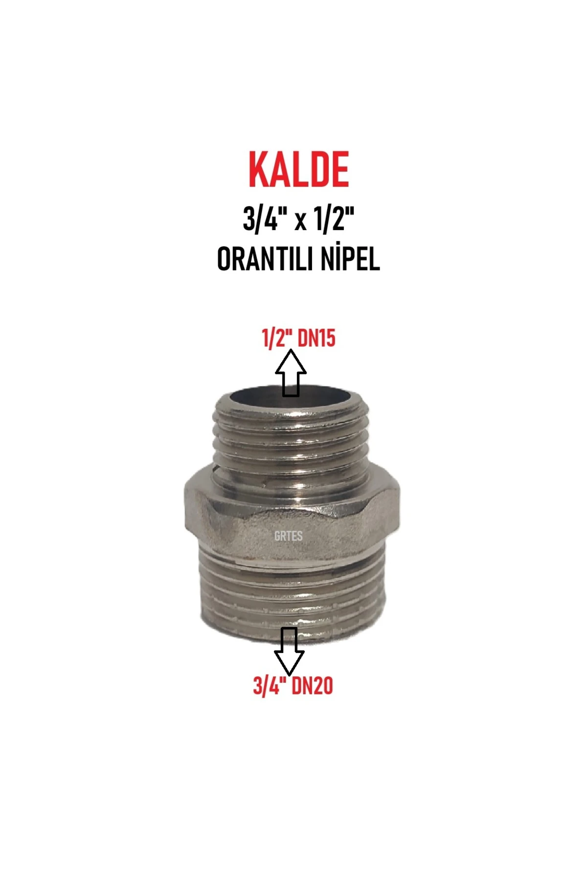3/4" x 1/2" Sarı/Krom Orantılı Nipel - Proportional Nipple