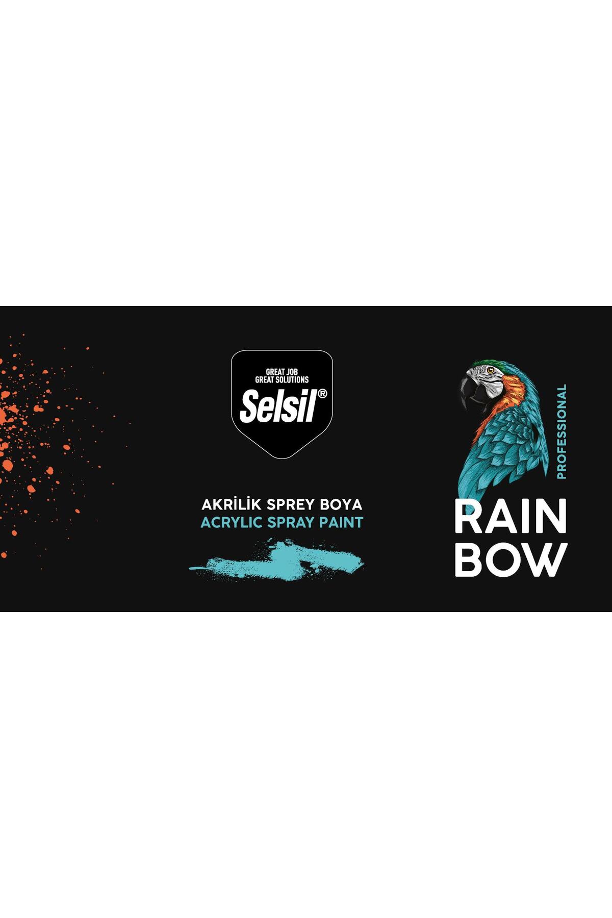 SELSİL Rainbow Akrilik Sprey Boya MAT SİYAH 400 ml. - RAL9005