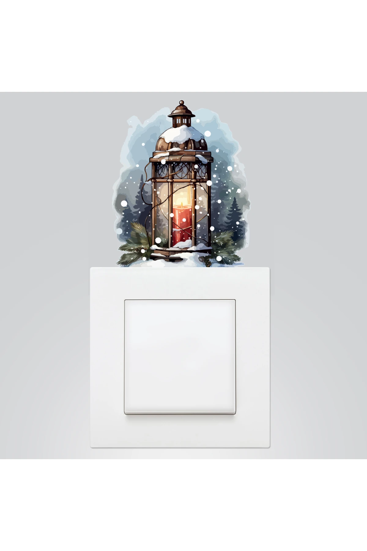 Yılbaşı Priz Sticker 9x12 Cm, Mumluk Fener 5 Adet