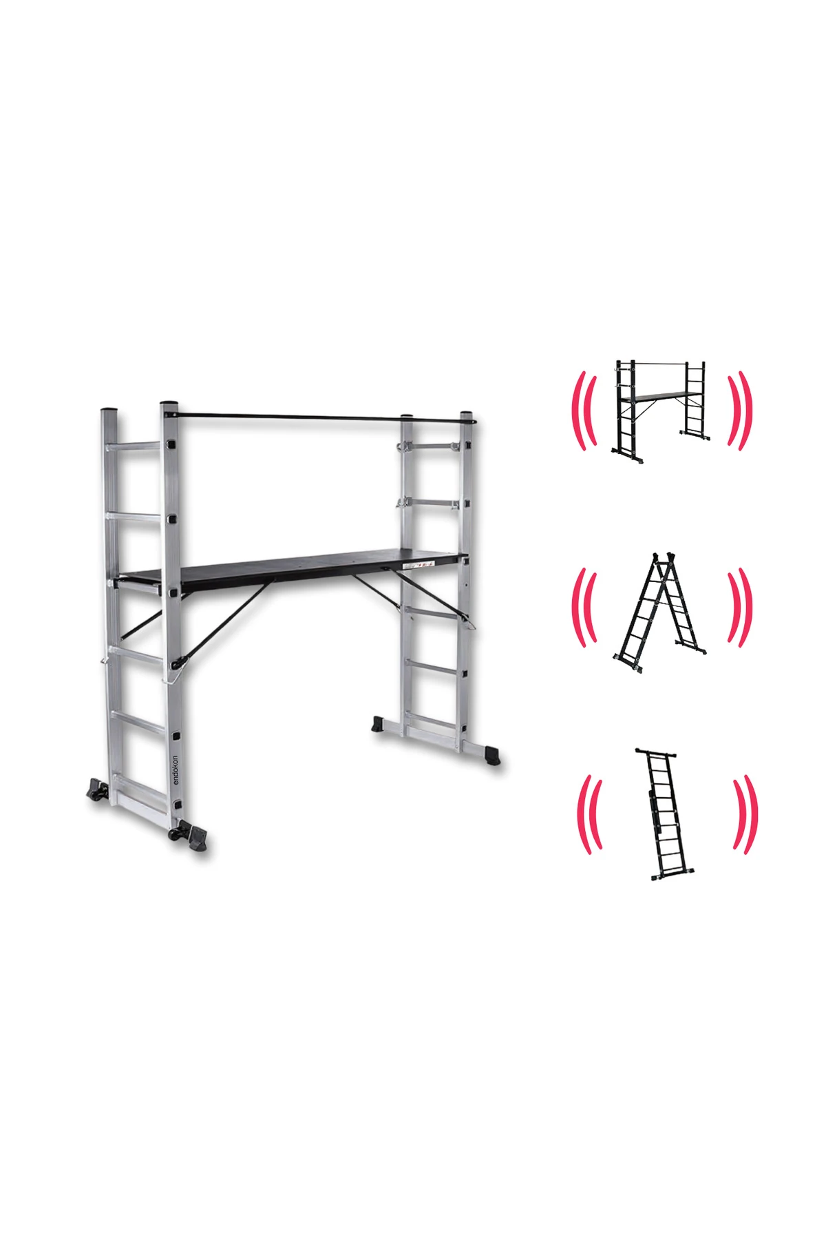 2*7 192 Cm Portatif Alüminyum Iskele Merdiven Kombinasyonu