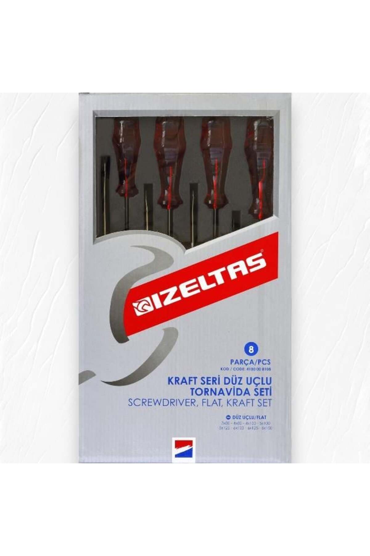 Düz Uçlu Tornavida Kraft Seri 8 Parça