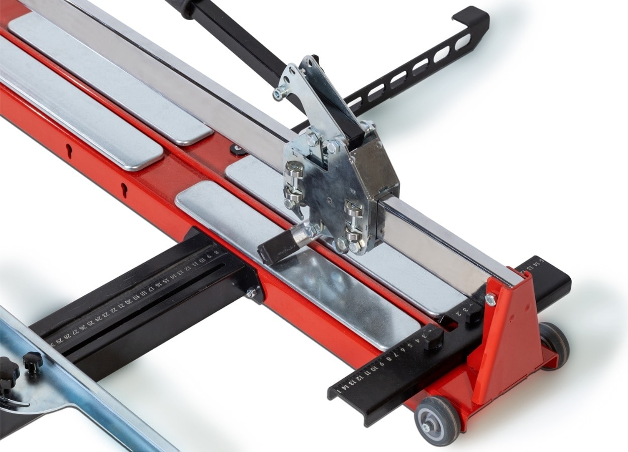 Favori 1270 mm Seramik Kesme Makinesi - Çelik Bıçak ve Rulmanlı Kol Mekanizması, Siyah-Kırmızı