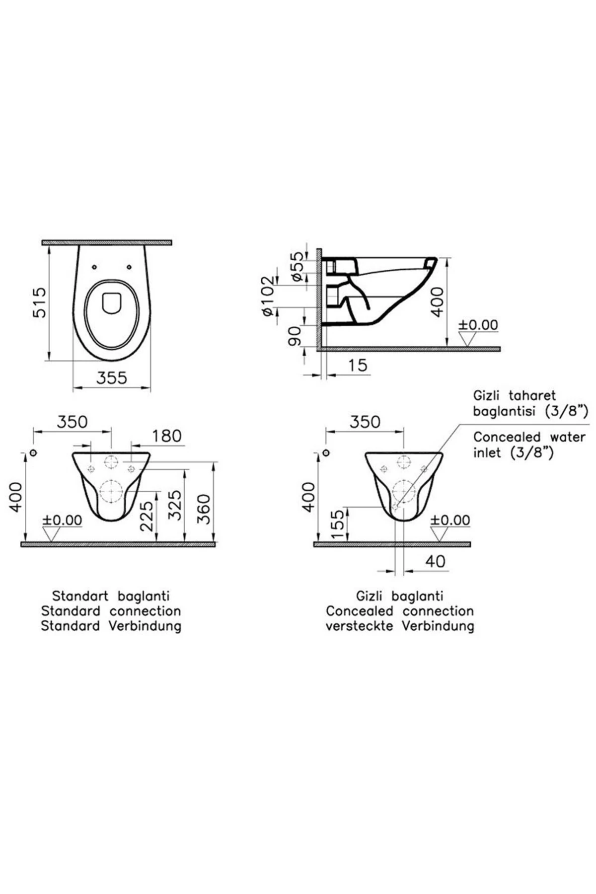 arkitekta Asma Klozet-Beyaz, 6107L003-0075