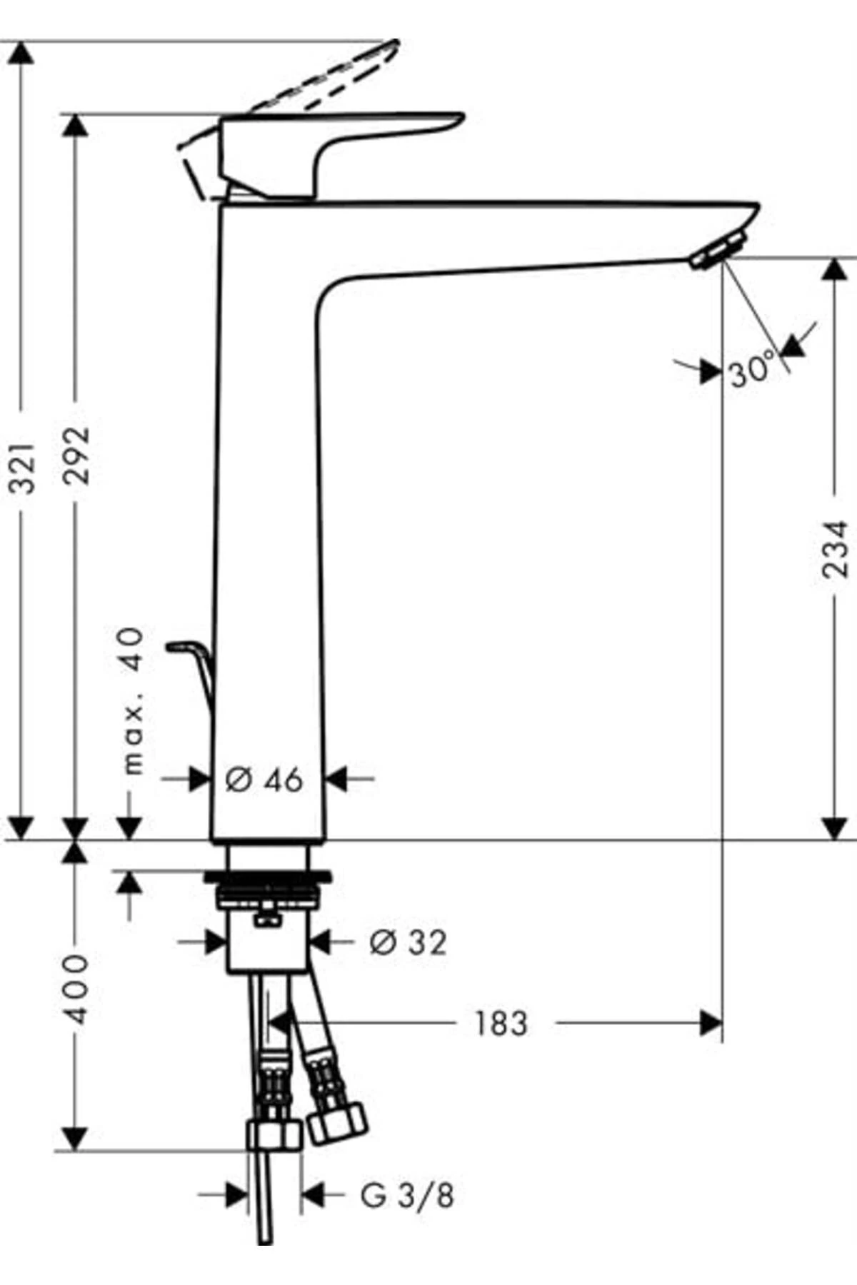 Talis E Tek kollu Lavabo Bataryası 240 Kumandalı