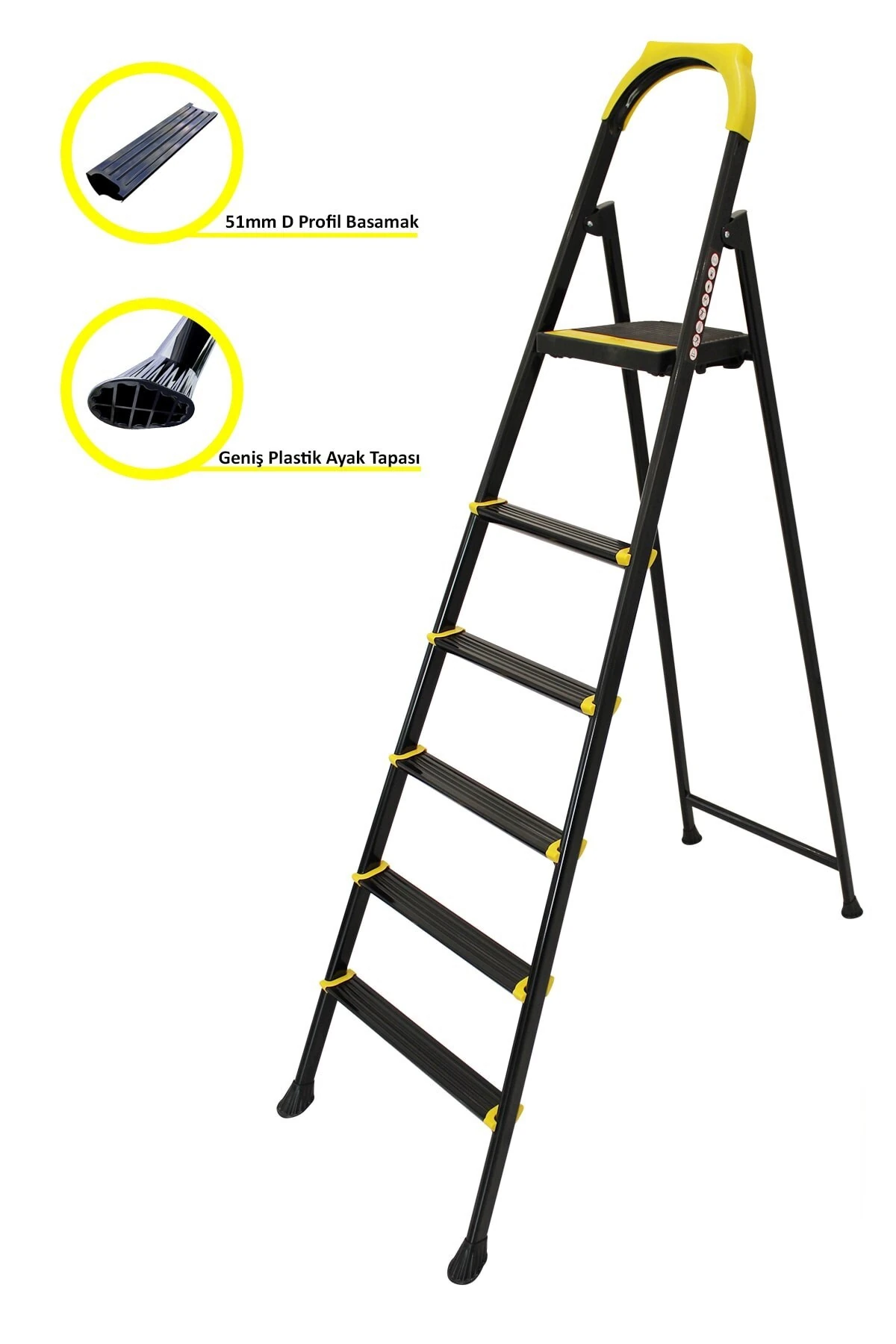 Leo 5+1 Basamaklı Metal Merdiven, leo5