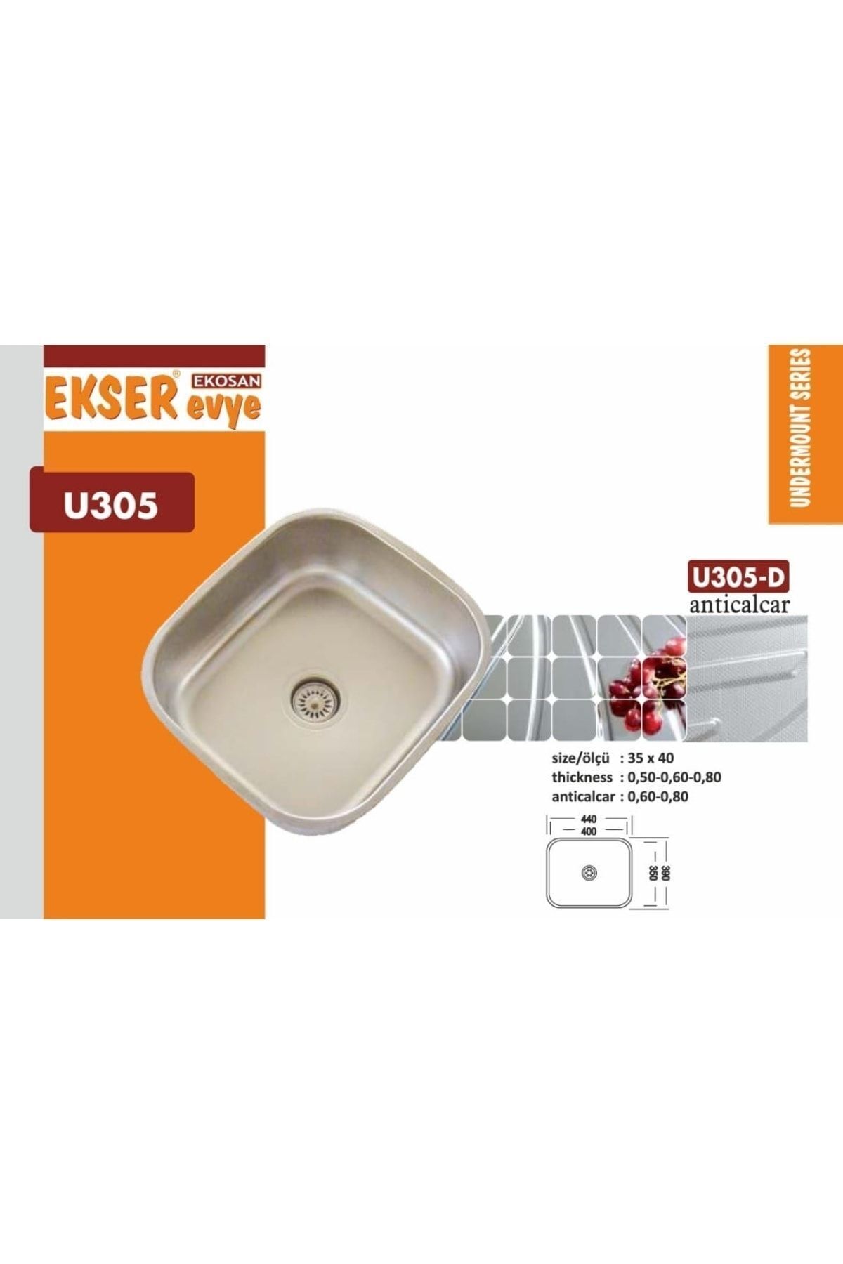 35 X 40 Paslanmaz, Kare Evye