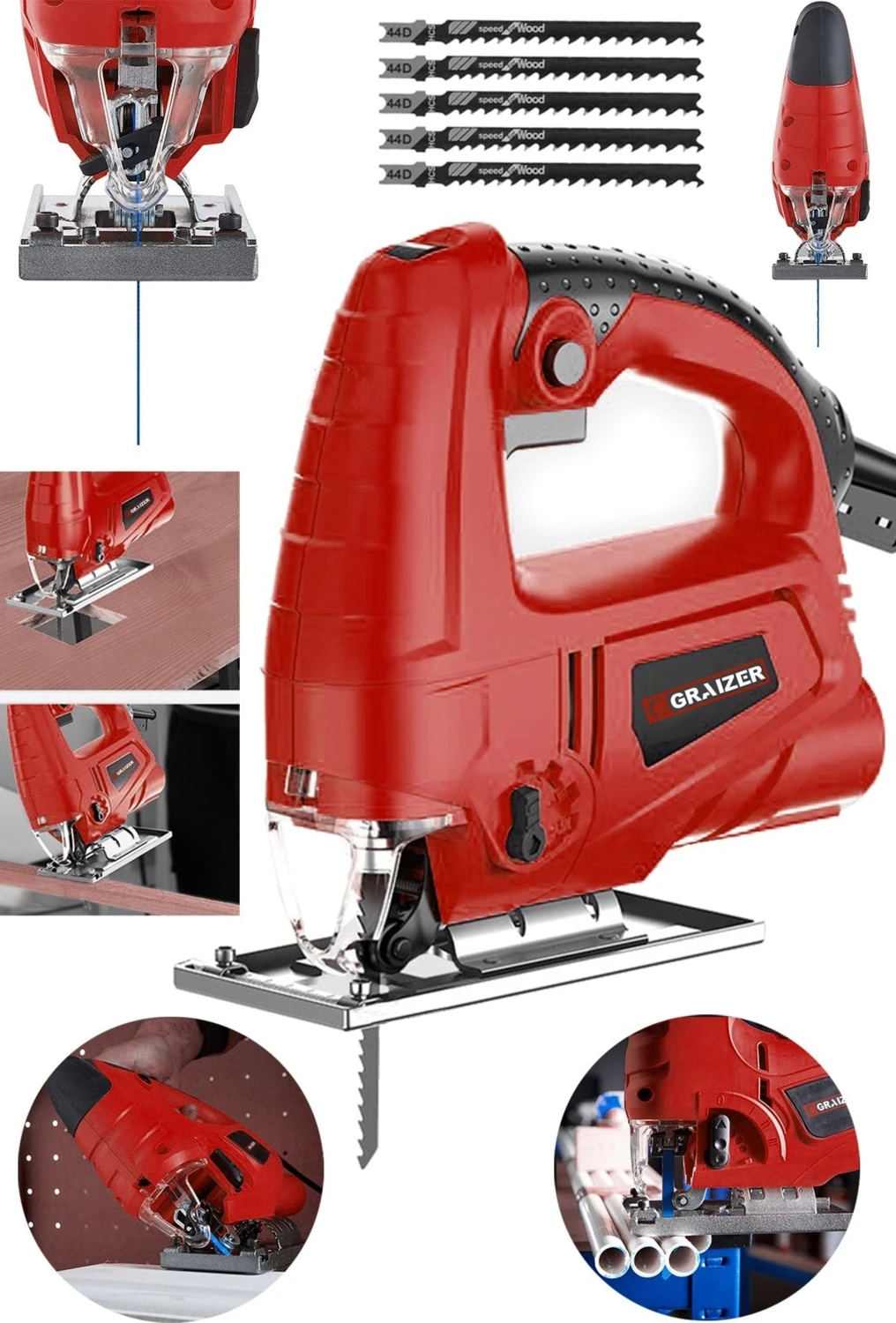 Alman 4000 W Sjs Metal Şanzuman 6 Kademe Devirli Bakır Sargili Dekupaj Testere makinesi 5