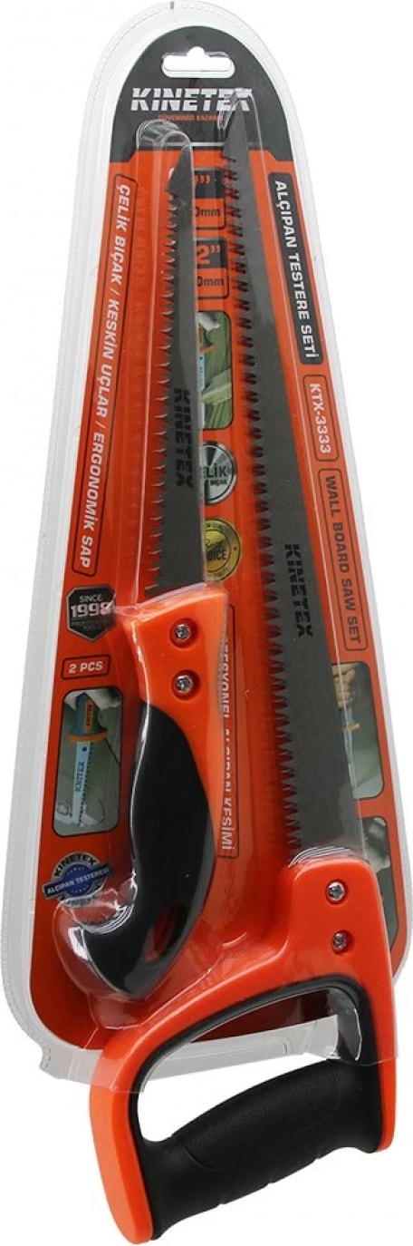 2 Pcs Alçıpan Testere Set Profesyonel 7 Inç- 170MM - 12 Inç- 300MM Çelik Bıçak - Ergonomik Sap (4887)