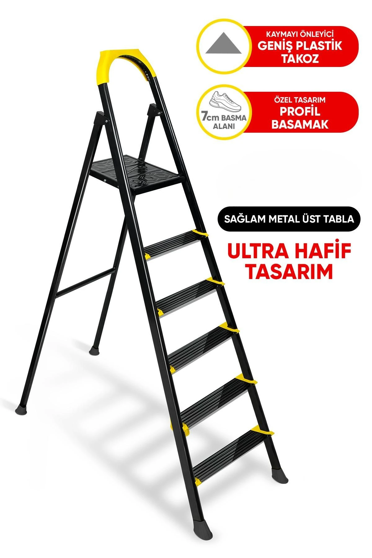 Hardy 5+1 Basamaklı Özel Tasarım Hafif Merdiven Tyc00573701866