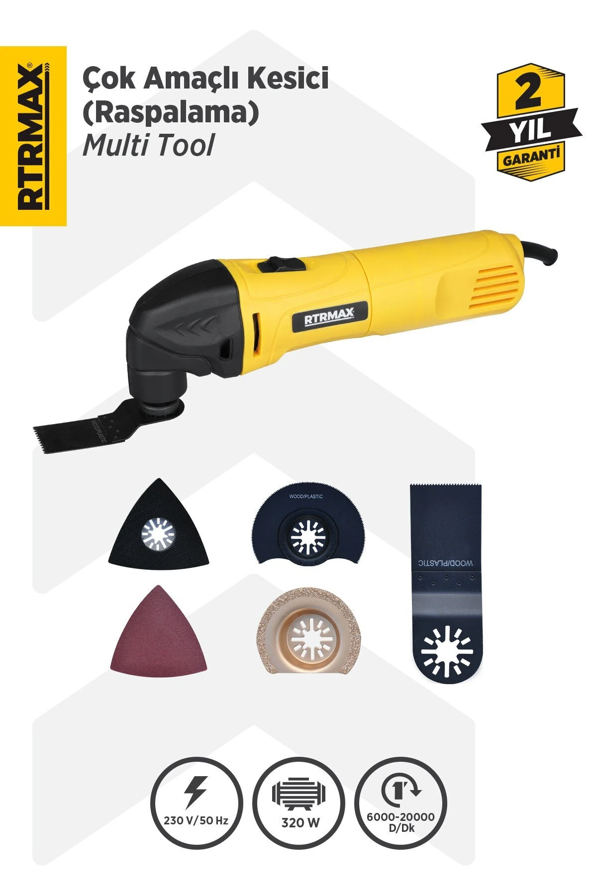 Rtm137 Çok Amaçlı Kesici Raspalama 320 W 20.000 Rpm Hız Ayarlamalı (5 ADET AKSESUAR HEDİYELİ)