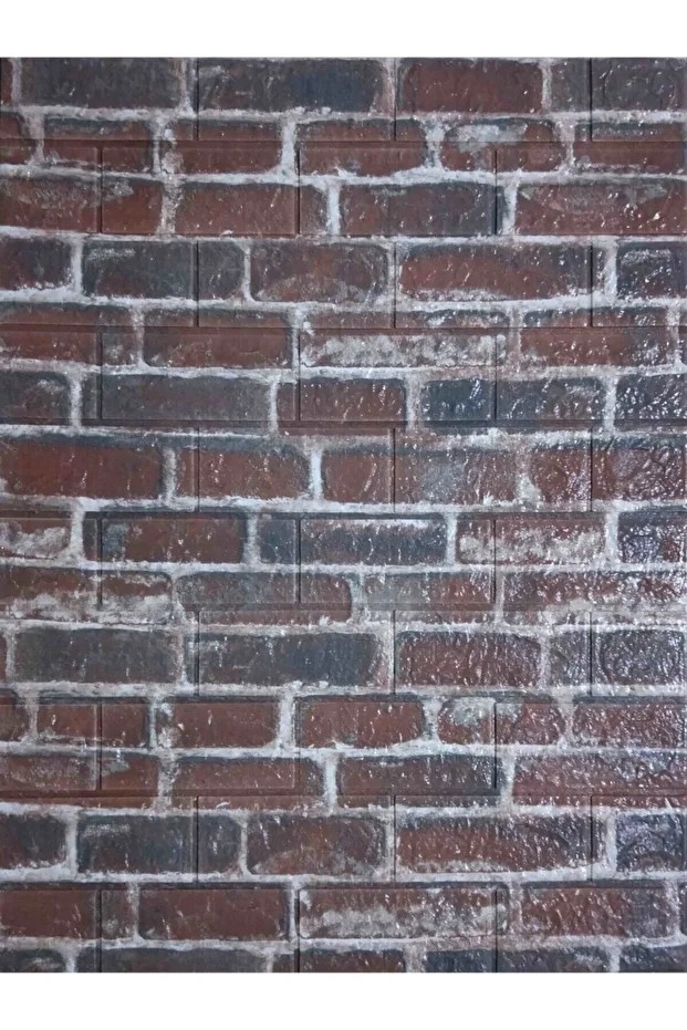 Nw23 Kendinden Yapışkanlı Çok Renkli Kırmızı Tuğla Sünger Duvar Paneli 70x77 Cm 4 Adet