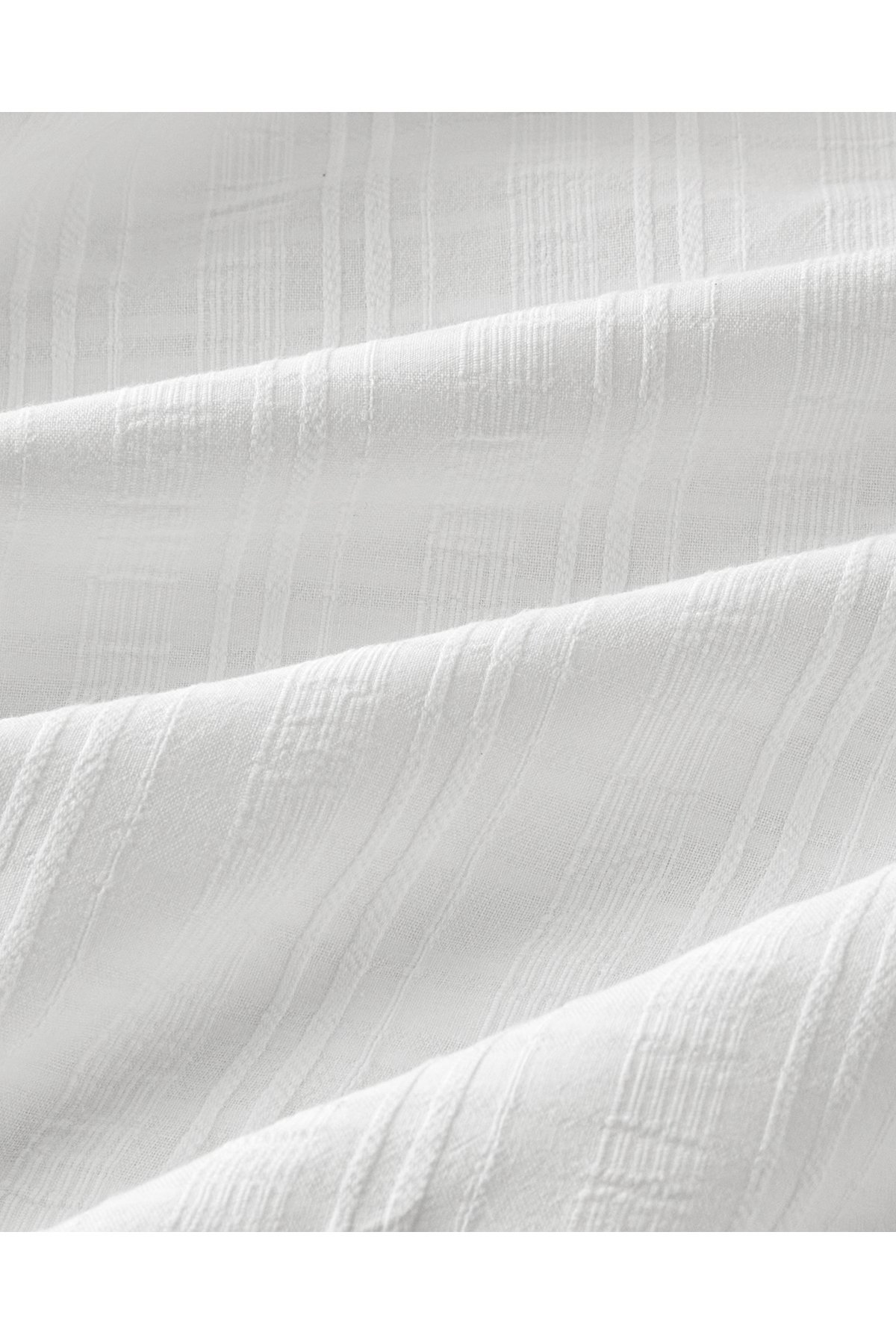 Breezy Pamuk Ekose Çift Kişilik Nevresim Takımı 200x220 cm Beyaz