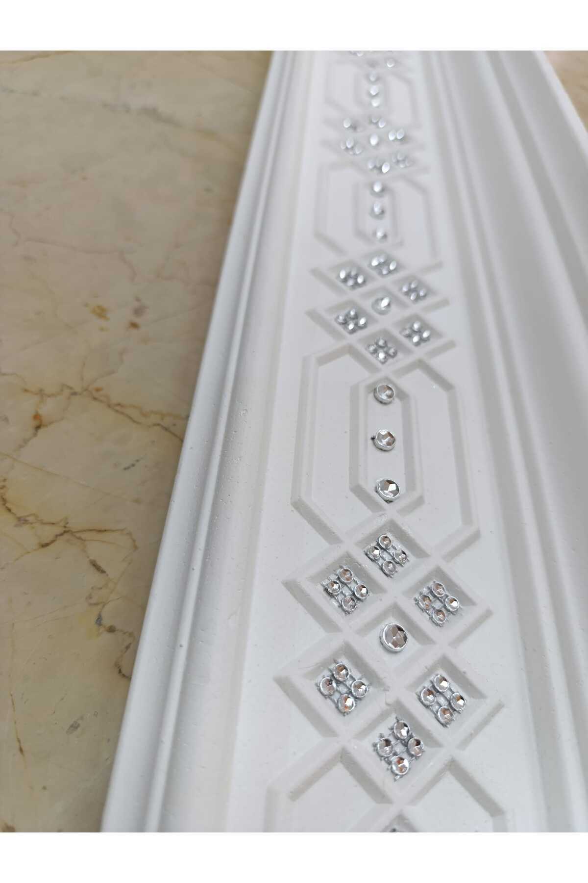 Selçuklu Desenli Gümüş Gri Taşlı Stropiyer 5 Adet-10 Mt (2 Mt uzunluk)