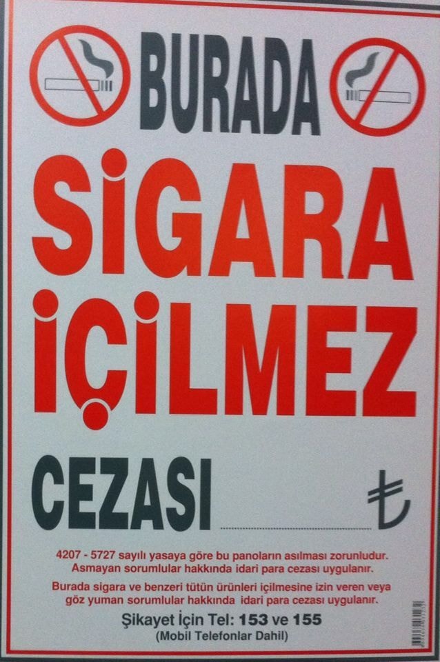 Sigara İçilmez Levhası 50x70
