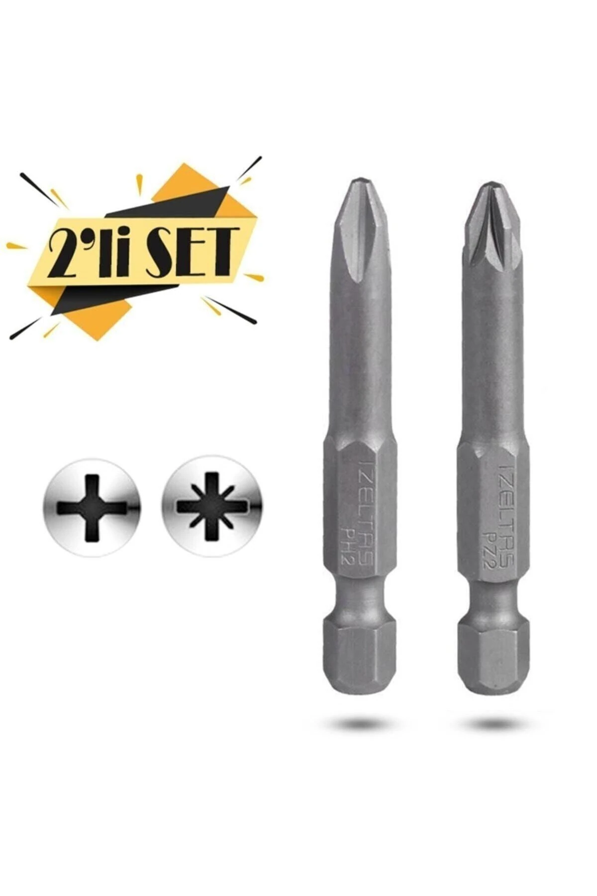 Matkap Ucu 2'li Yıldız Bits Uç Ph2 Pz2 Seti 50 Mm 829Kseri