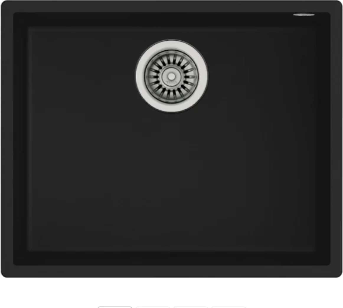 SQUARE 50.40 TG SP BLACK Tezgahaltı Granit Eviye Siyah 50 cm 115230020