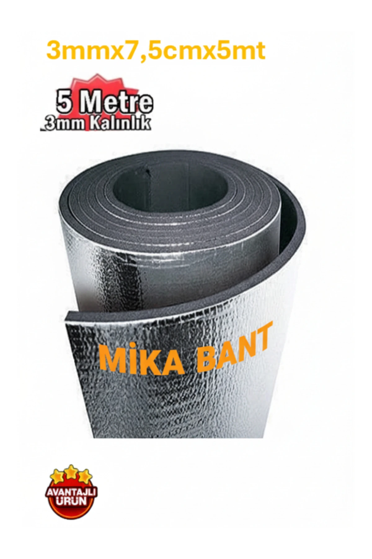 Folyolu Kauçuk Bant 3mmx7,5cmx5mt Isı Ve Ses İzolasyon Bandı Alüminyum Kauçuk Yalıtım Bandı