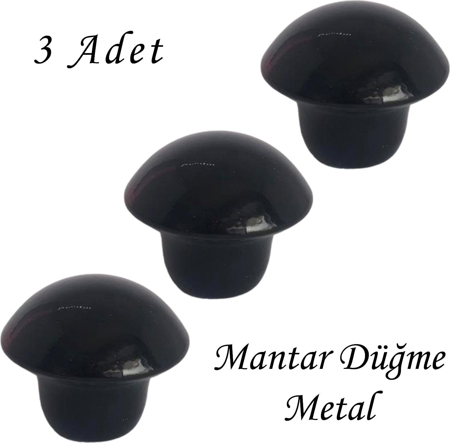 3 Adet Siyah Mantar Düğme Kulp Mobilya Çekmece Dolap Kapak Kulbu Metal Kulp Aksesuarları Vidalı
