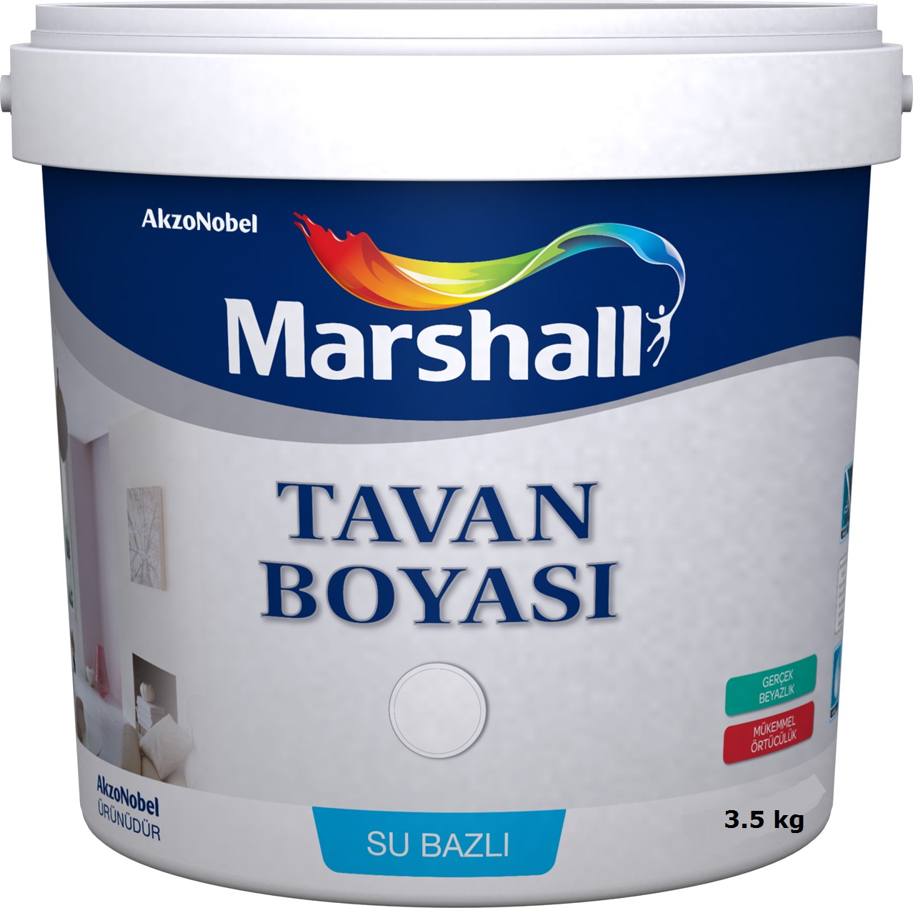 Antibakteriyel Hijyen Silinebilir Duvar Boyası 2.5 Lt +  Tavan Boyası 3.5 kg + Izmir Fırça Duvar Boyama Seti