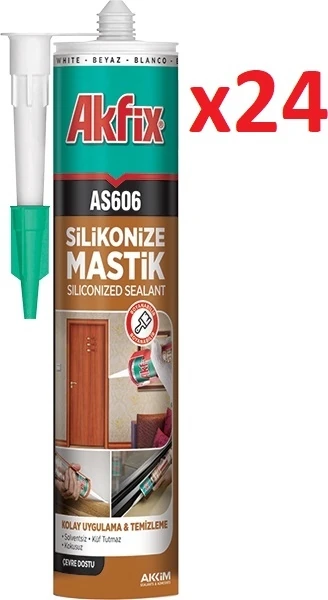 AS606 Silikonize Akrilik Mastik 500 gr Siyah (1 Koli - 24 Adet)