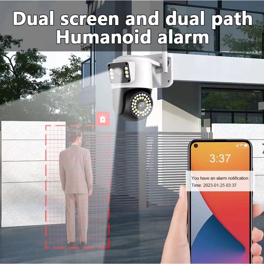 32 GB Hafıza Kartlı 4mp Yoosee Çift Lens Ip Kamera - Wıfı Otomatik Izleme, Su Geçirmez Kablosuz Güvenlik Ev Kamerası, Renkli Gece Görüş