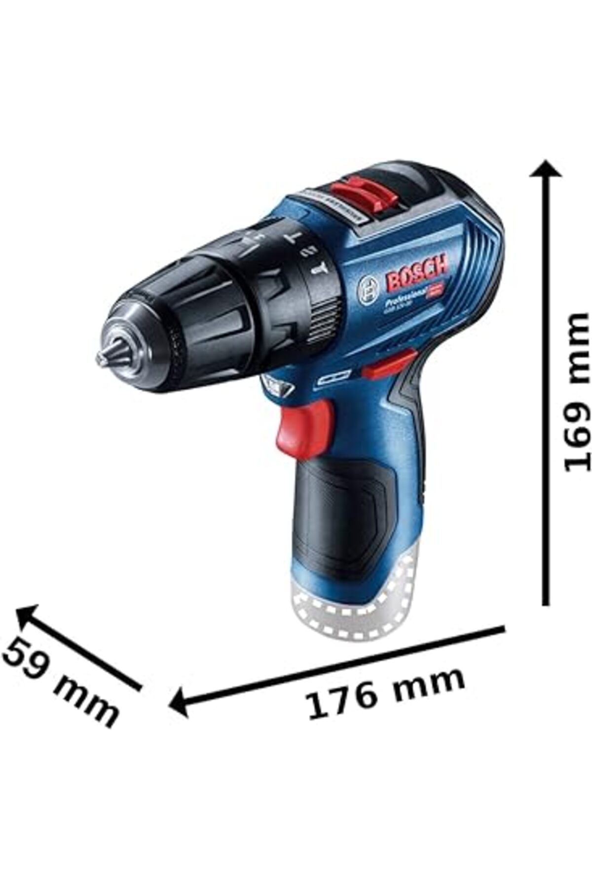 BOSCH Professional GSB 12V-30 Akülü Darbeli Delme Vidalama Makinesi (12 Volt, 2 x 2,0 Ah Akü, Şarj