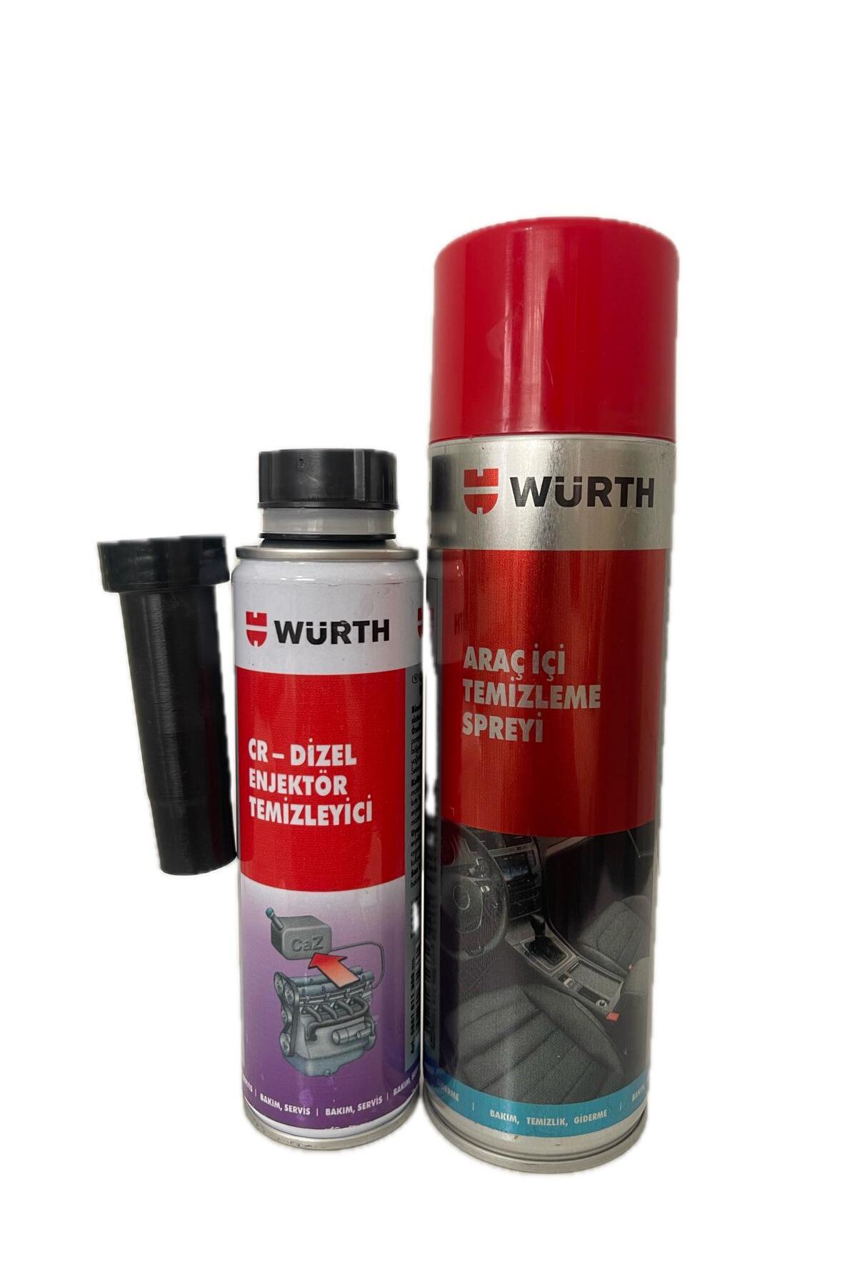 WÜRTH ARAÇ İÇİ TEMİZLEME SPREYİ 500 ML + WÜRTH DİZEL ENJEKTÖR TEMİZLEYİCİ 300 ML