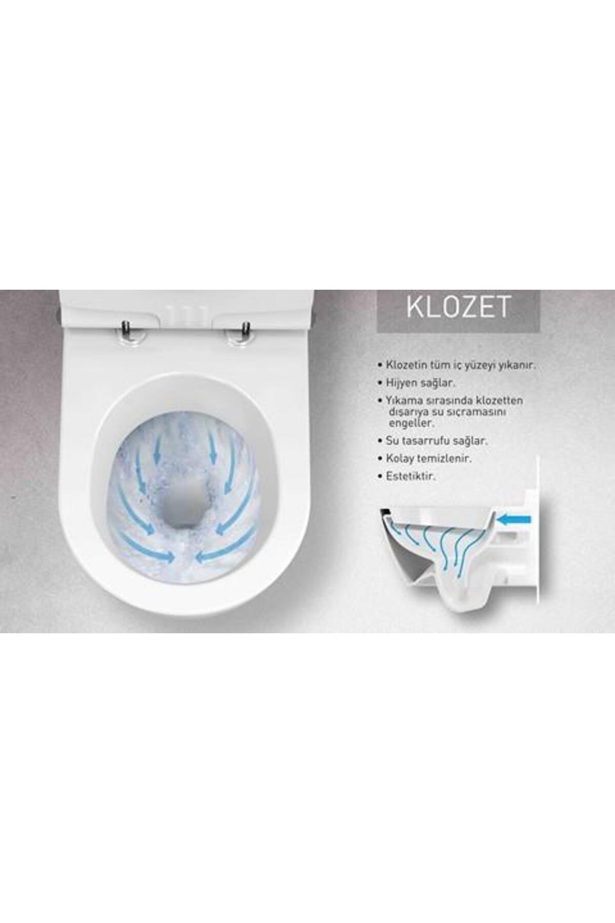 Serel Basic Kanalsız Asma Klozet Kapak Hariç 0426ODS110H