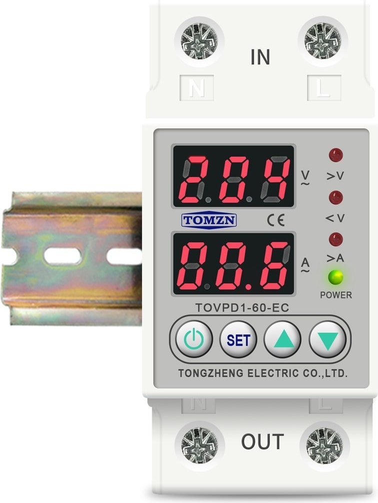 Voltaj ve Akım Koruma Rölesi Monofaz 40A Yüksek Gerilim ve Akım Koruyucu Röle Elektrik Bekçisi