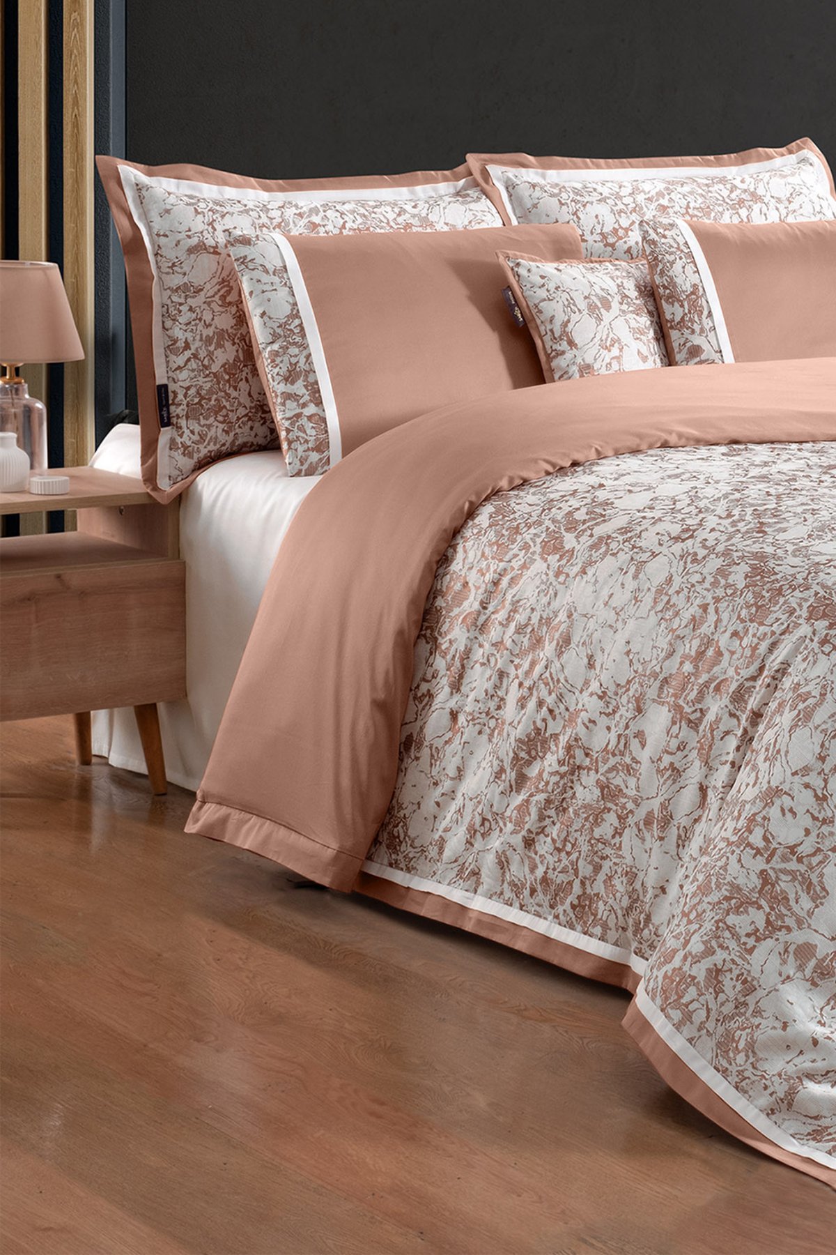 Laney Taba King Size Battal Boy %100 Pamuk Saten "400 TC" Nevresim Takımı