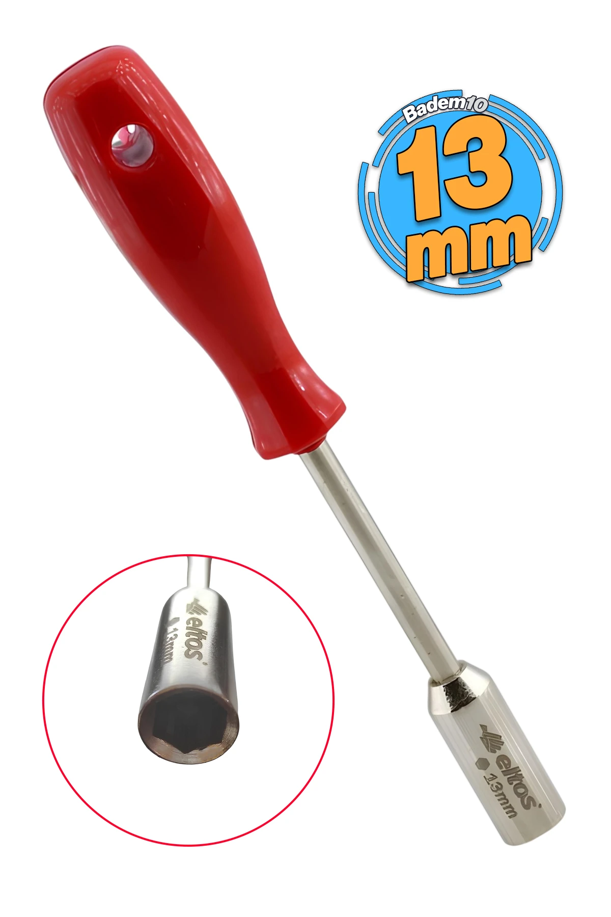 Lokma Uçlu Tornavida 13 mm Altıgen Köşeli 23 cm Plastik Saplı 1 Adet 230 mm