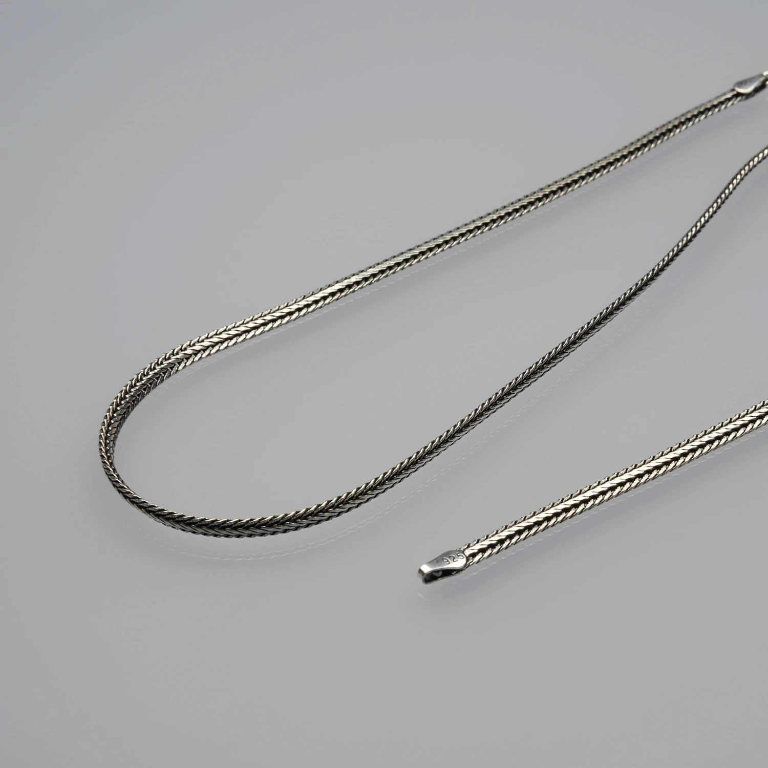 3n Balıksırtı Tilki Kuyruğu Gümüş Zincir