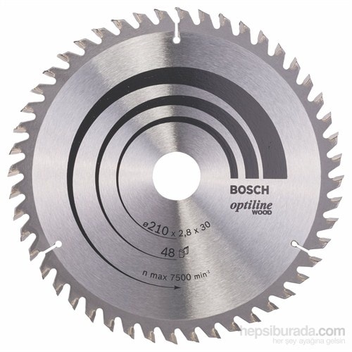 - Optiline Serisi Ahşap İçin Daire Testere Bıçağı - 210 X 30 X 2,8 Mm, 48 Diş