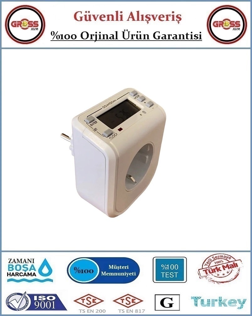 Dijital Zaman Ayarlı Priz - 8 Program - 3500 W - Orjinal Ürün