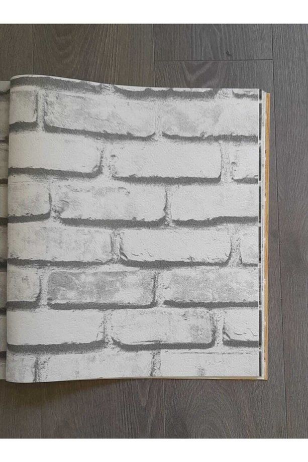 Beyaz Tuğla Desenli Gölge Efektli 3d Duvar Kağıdı(5m2)
