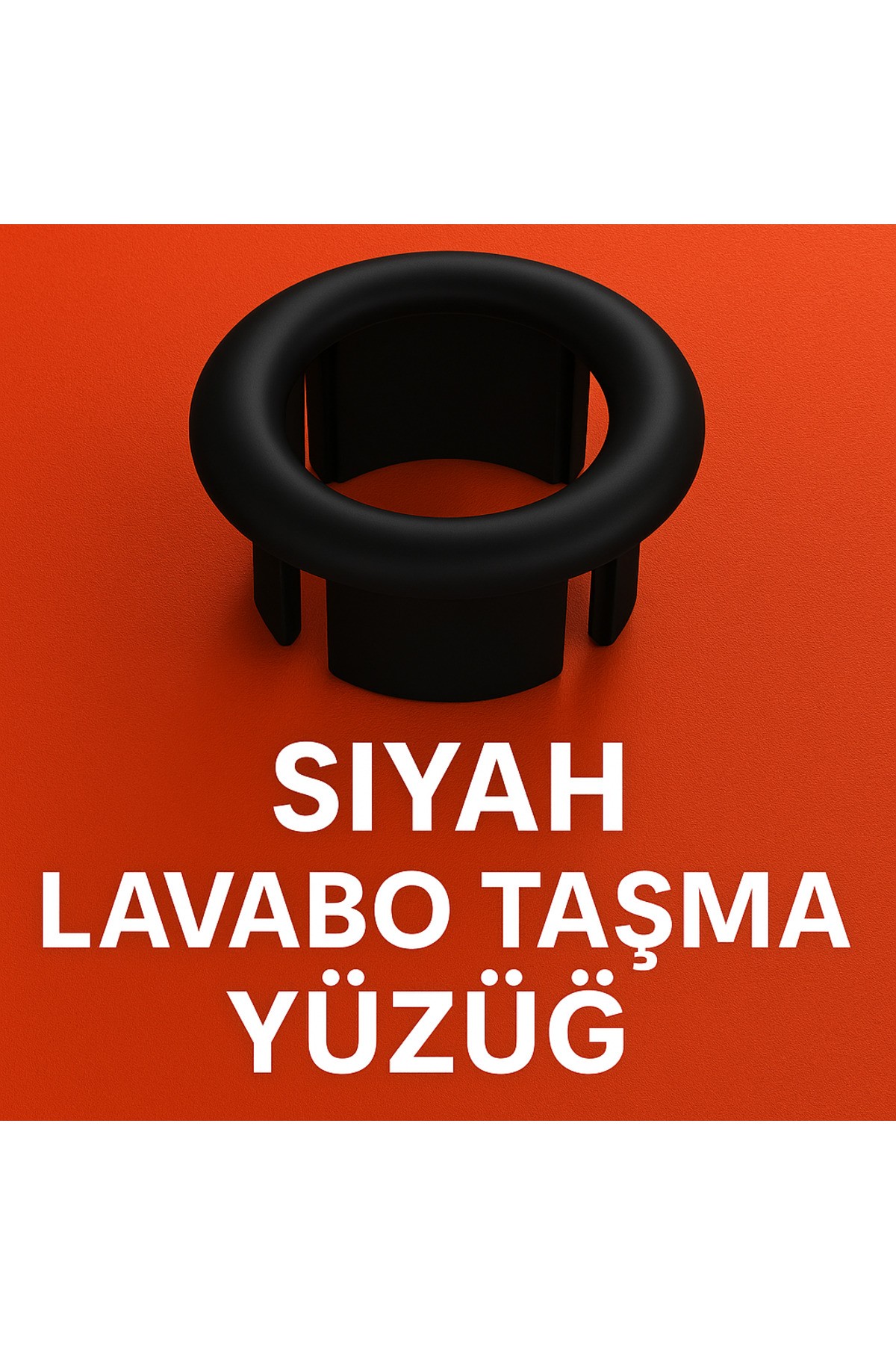 SİYAH RENKLİ, ŞIK TASARIMLI, ESTETİK VE UYUMLU LAVABO TAŞMA YÜZÜĞÜ – STANDART MODEL
