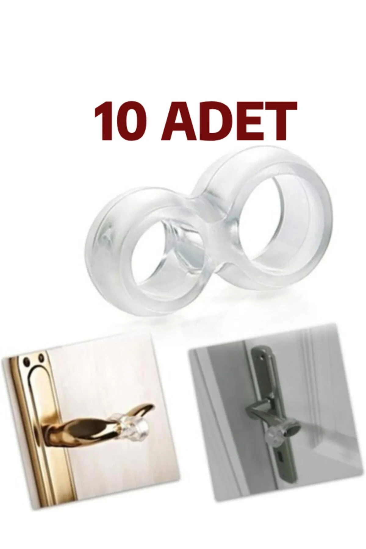 10 Adet Kapı Pencere Kolu Stoperi Plastik Tampon Silikon Durdurucu Kapı Arkası Duvar Koruyucu