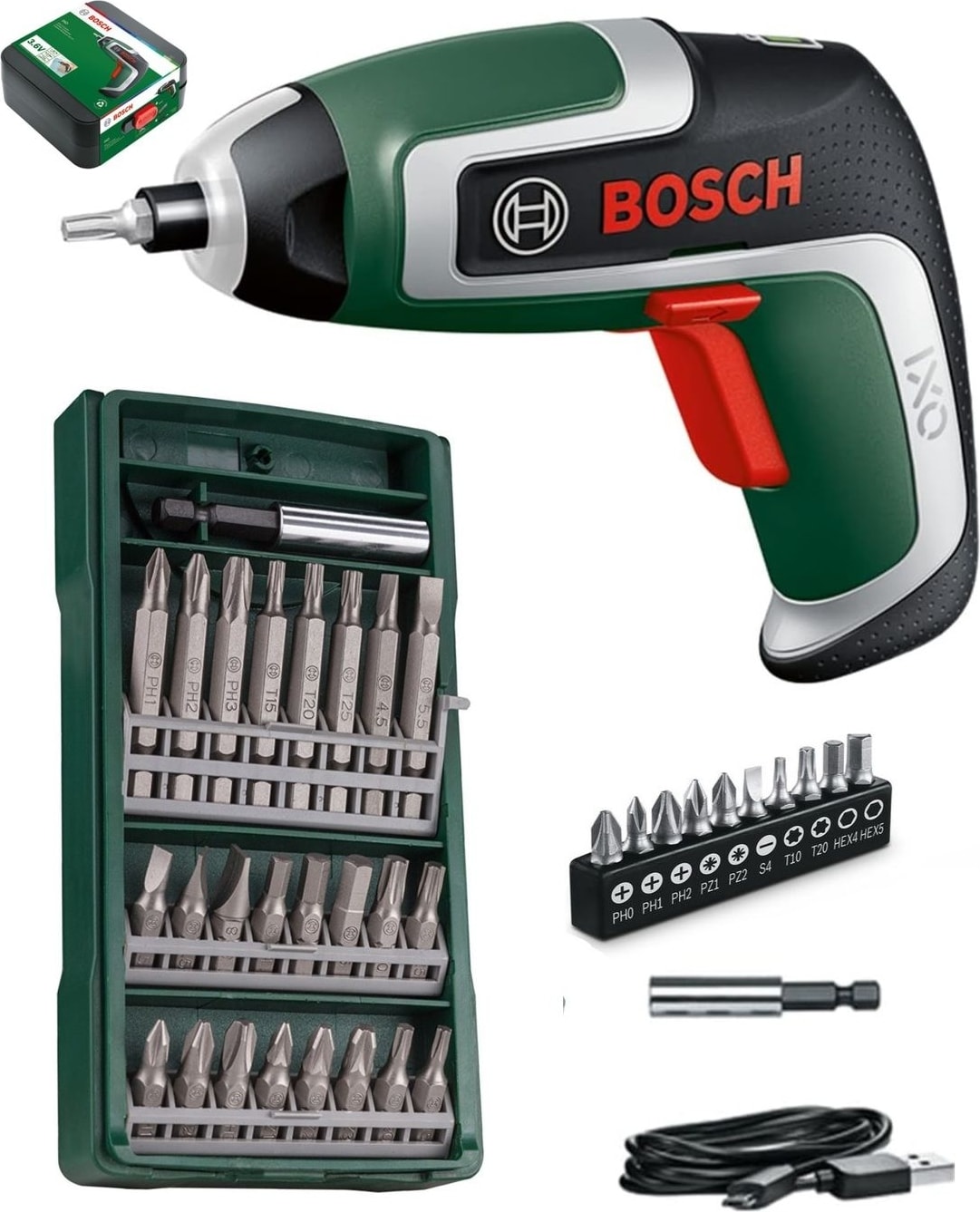 BOSCH Akülü Vidalama Şarjlı Tornavida Şarjlı Matkap Ixo 7 Nesil +  25 Parça Vidalama Ucu Seti