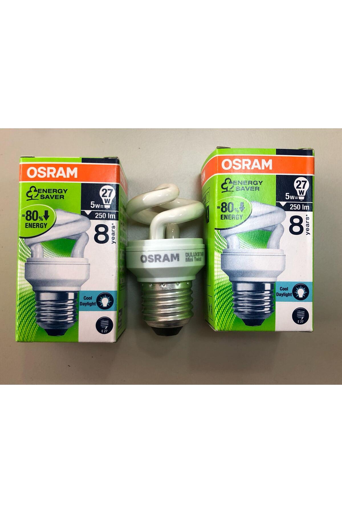 3 ADET OSRAM 5W=27W 250 LÜMEN TASARRUFLU LAMBA 6500 KELVİN BEYAZ