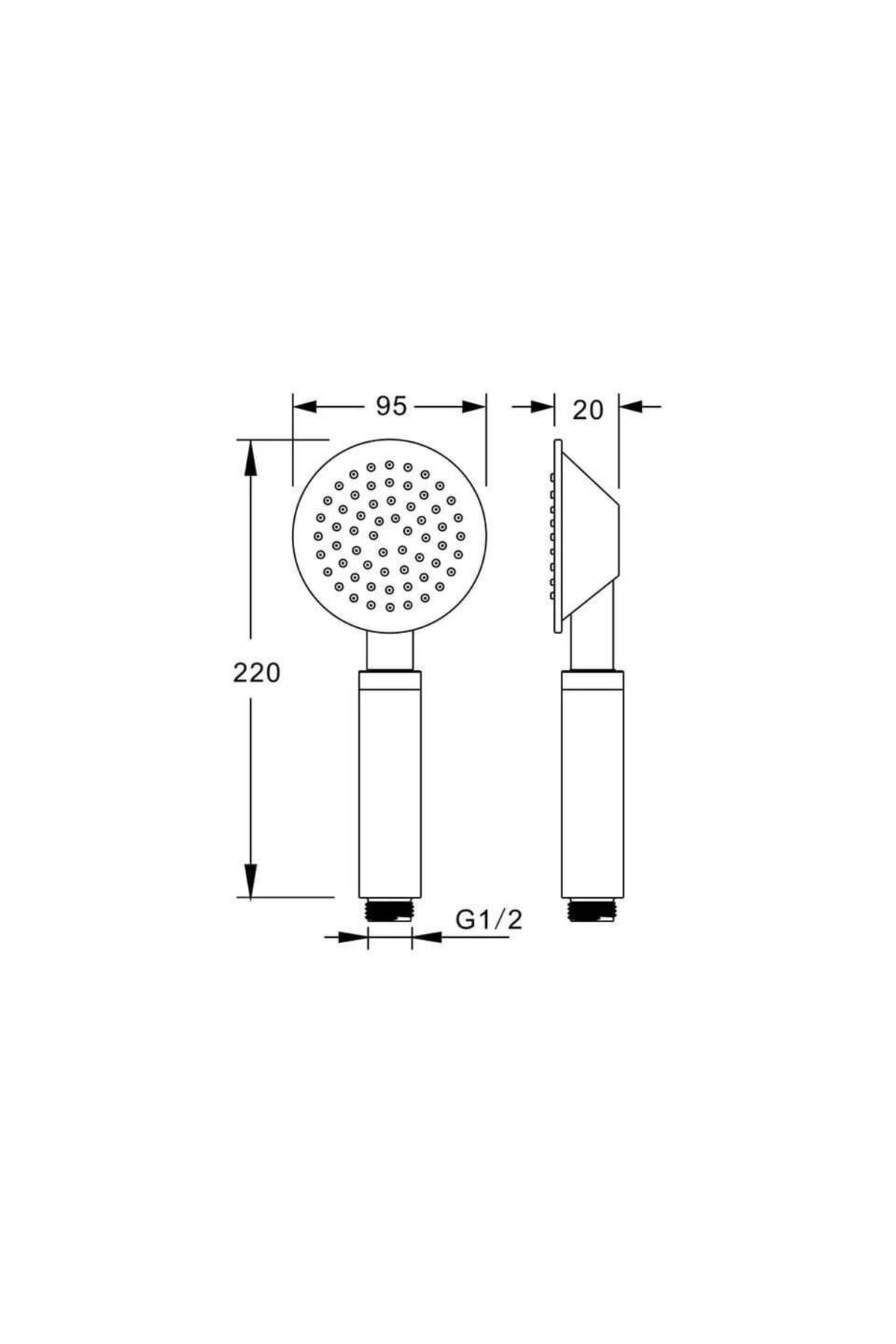 El Duş Başlığı 304 Çelik Metal Oval Ke103