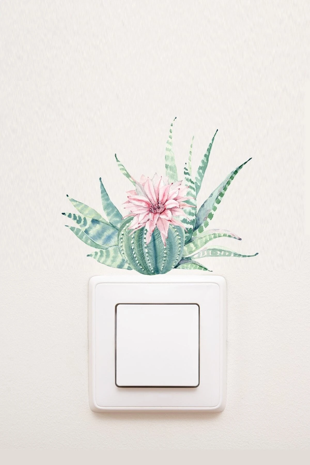 Priz- Kaktüs Ve Çiçek Dekoratif Priz Sticker - Sim724