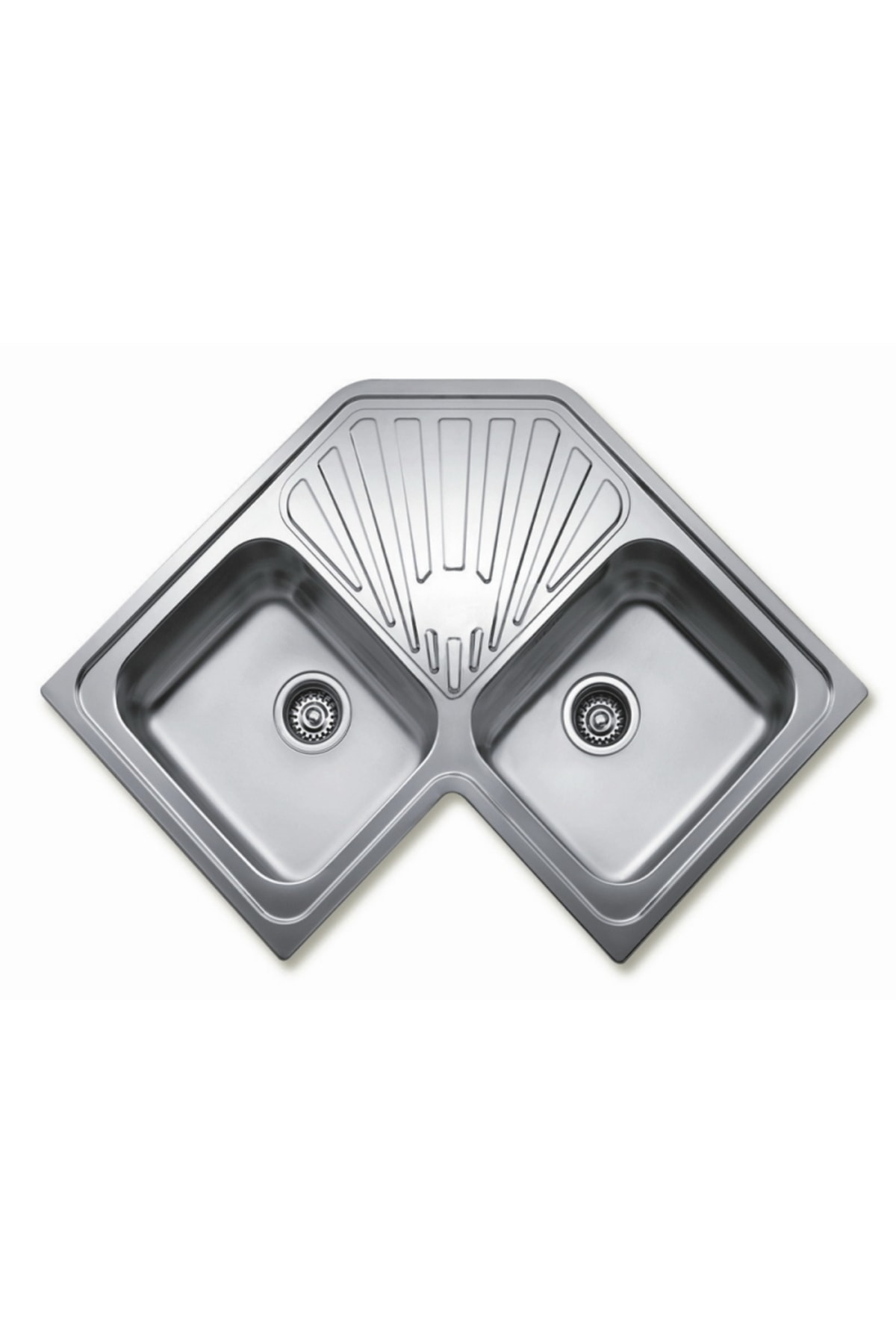 Angolar Box -830 2B Köşe Dekorlu Paslanmaz Çelik Evye